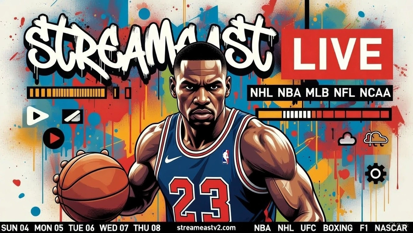 StreamEast interface displaying various live sports events in progress