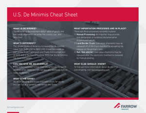 U.S De Minimis Cheat Sheet | Farrow